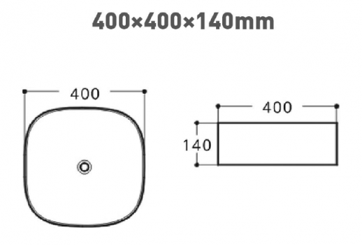 Накладная раковина Aquanet TREND-1-MB 40х40 см, черная матовая (273684)