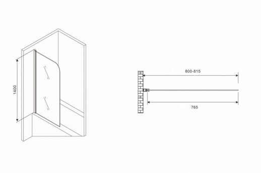 Шторка на ванну ABBER Ewiges Wasser AG52080B