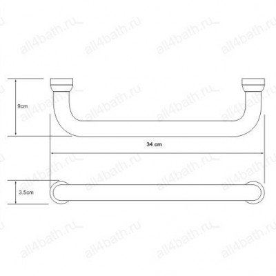 WasserKRAFT K-1066 поручень для ванной, хром