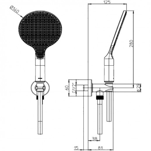 Душевой гарнитур Bossini Apice CE3002C.030 хром 1 режим