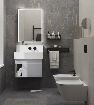 Зеркало в ванную Kerama Marazzi Tecno 65 M TE.M.mi.65 с подсветкой с бесконтактным выкл с подогревом и часами прямоугольное