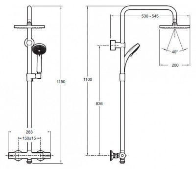 JACOB DELAFON July E5523-CP душевая система с термостатом, хром