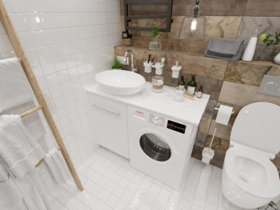 Тумба под раковину 1Marka Wash 48Н 1д. Белый глянец (Ц0000002638)