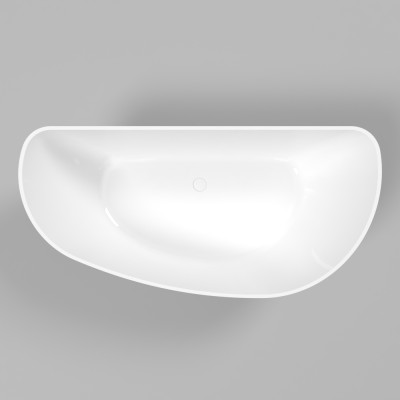 Ванна асимметричная WHITECROSS Topaz 170x80 белый глянец иск. камень (0212.170080.100)