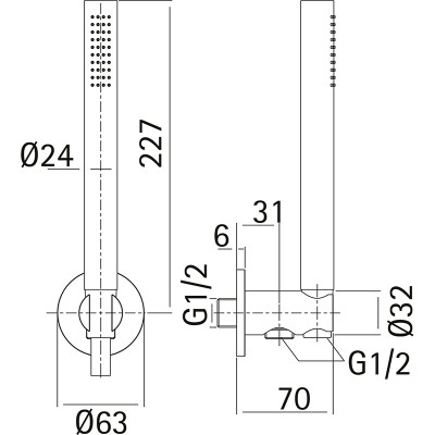 Душевой гарнитур Cisal Xion DS018300D1 нерж сталь 1 режим