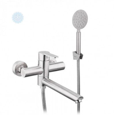 GFmark - смеситель в ванную с коротким поворотным изливом, шарового типа, нержавеющая сталь, цвет хром, 9184