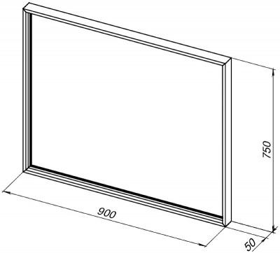 Зеркало в ванную De Aqua Алюминиум 90 261710 с подсветкой с сенсорным выключателем прямоугольное