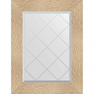 Зеркало настенное Evoform ExclusiveG 74х56 BY 4021 с гравировкой в багетной раме Золотые дюны 90 мм