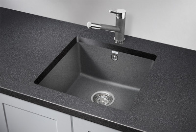 Кухонная мойка GRANULA (4451, графит) кварц 1 чаша прямоугольная 45х46