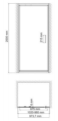 WasserKRAFT Salm 27I17 душевой уголок 100х80 см, с поворотно-складной дверью