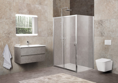 Душевой уголок BelBagno UNIQUE-AH-1-100/115-90-P-Cr прямоугольный 100x90x190 см. хром