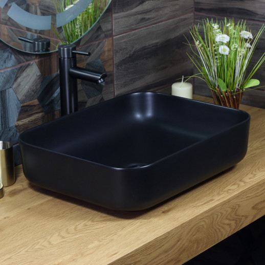 Накладная раковина MELANA mln-320353mb черная 500х400