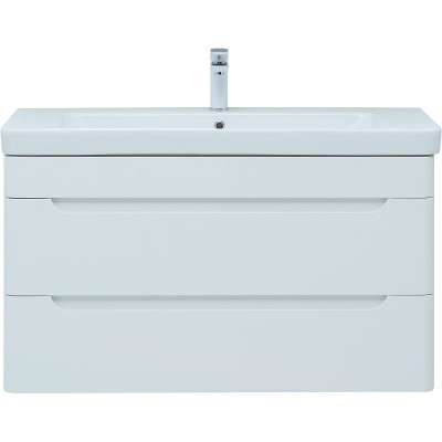 Тумба с раковиной Aquanet София 105 274196 подвесная белый глянец