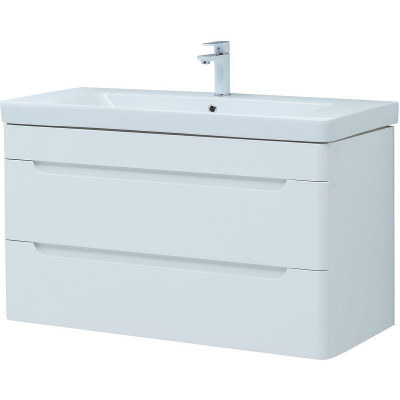 Тумба с раковиной Aquanet София 105 274196 подвесная белый глянец