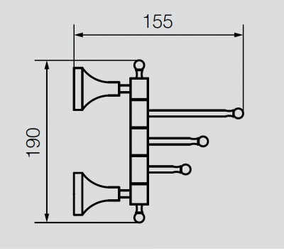 Крючок тройной VERAGIO GIALETTA VR.GIL-6435.CR