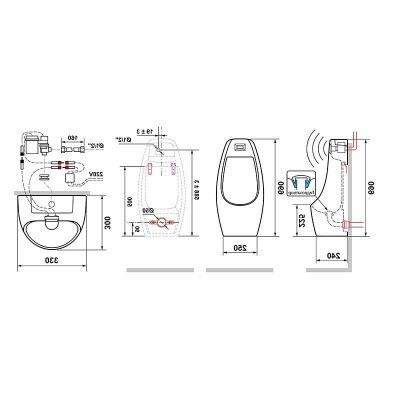 Писсуар подвесной сенсорный Laguraty Sensor ZT-511, белый фаянс, скрытый подвод воды