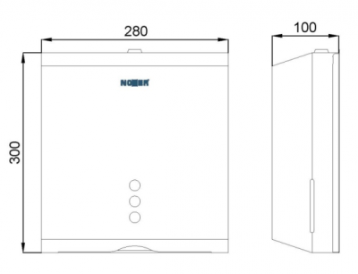 Диспенсер для бумажных полотенец NOFER 04006.B, сталь/глянец