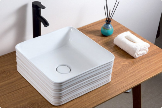 Раковина накладная керамическая квадратная BelBagno BB1407