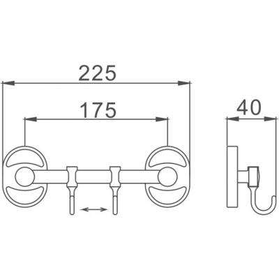Вешалка для полотенец Haiba HB1915-2 (металл) хром