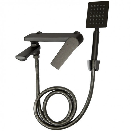 Смеситель для ванны Haiba HB60533-3 с душевым гарнитуром (латунь) пепельный