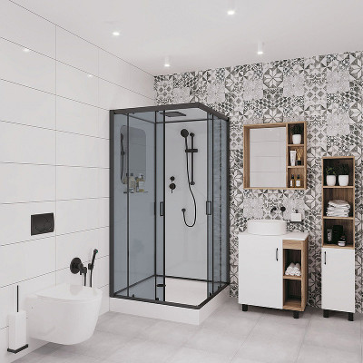 Душевая кабина Niagara Premium 100x100 NG-6902-01Q Black квадратная