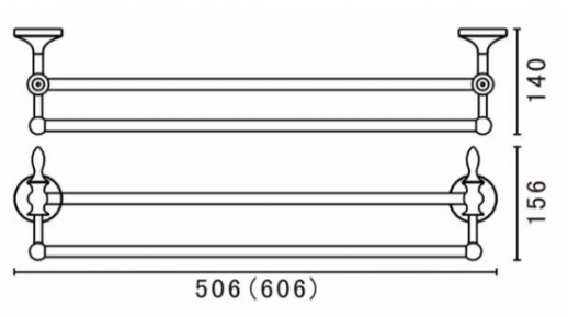 Двойной полотенцедержатель ART&MAX BOHEMIA AM-E-4248-Cr