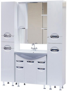 Тумба Misty Орхидея - 75 2 ящ. (корзина) белая эмаль (П-Орх01075-0112Я) с раковиной