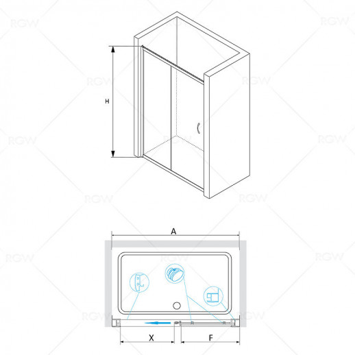 Душевая дверь RGW Passage PA-016 130 350801613-11 прозрачная профиль хром