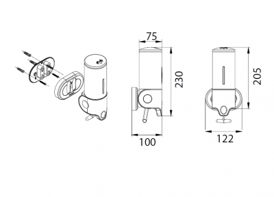 Fixen HOTEL FX-31012A дозатор для ж/м настенный 0,5 л, хром