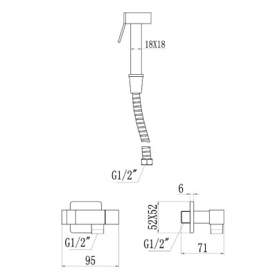 Гигиенический душ без смесителя Savol S-FXQ009B, золото