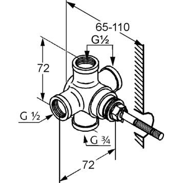 Kludi Adlon 2975100 переключатель внутр.часть DN15, для душа