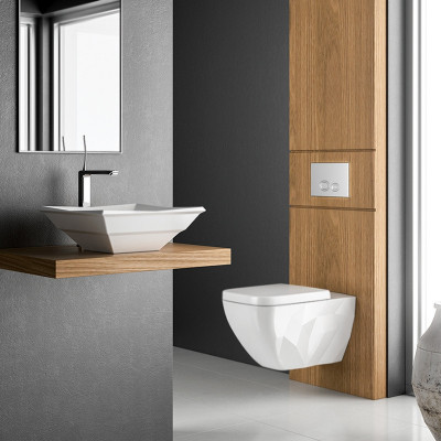 Унитаз-биде Bien Kristal KRKA060N1VP1W3000 подвесной белый
