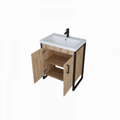 Тумба под раковину 1Marka Grunge Loft 70Н 2д Дуб Вотан (Ц0000008499)