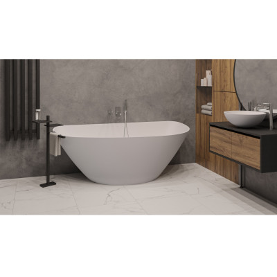 Ванна асимметричная WHITECROSS Topaz 170x80 белый мат иск. камень (0212.170080.200)