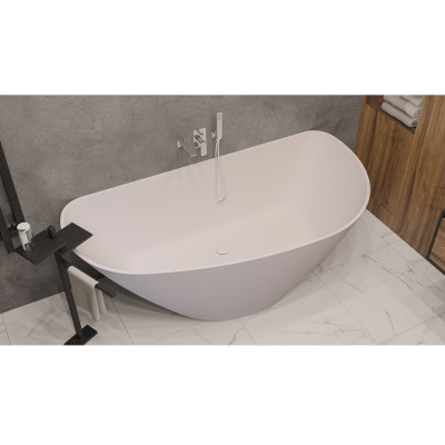 Ванна асимметричная WHITECROSS Topaz 170x80 белый мат иск. камень (0212.170080.200)