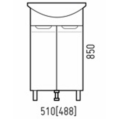 Тумба под раковину Corozo Лея 50 SD-00001489 белая напольная