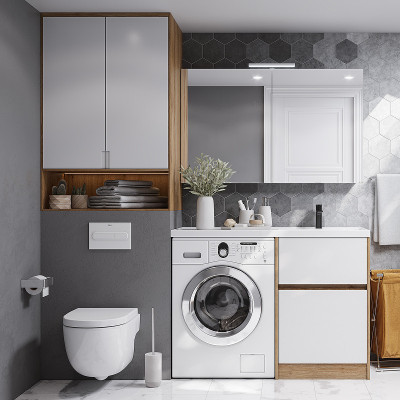 Зеркальный шкаф в ванную Aquaton Лондри 120 1A267402LH010 белый глянцевый