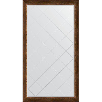 Зеркало напольное Evoform ExclusiveG Floor 201х111 BY 6359 с гравировкой в багетной раме Римская бронза 88 мм