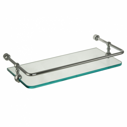 MIGLIORE Complementi 21999 полка стеклянная с бортиком, 30 см, хром