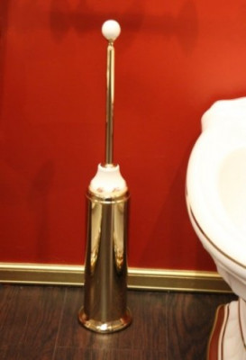 MIGLIORE Provance 17691 ершик напольный с металлической колбой, керамика с декором/золото