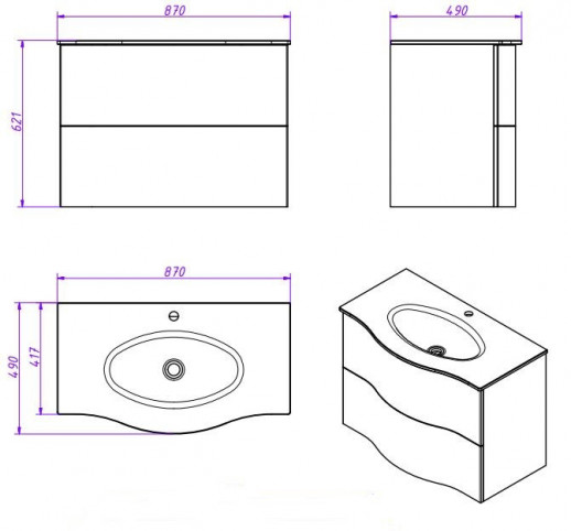Раковина-столешница Cezares Petalo PETALO-ORO-900-VTR стеклянная