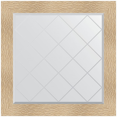 Зеркало настенное Evoform ExclusiveG 86х86 BY 4322 с гравировкой в багетной раме Золотые дюны 90 мм