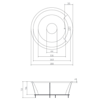 Акватика Арена Сенса ванна с гидромассажем, D. 180 см