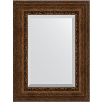 Зеркало настенное Evoform Exclusive 82х62 BY 3403 с фацетом в багетной раме Состаренная бронза с орнаментом 120 мм
