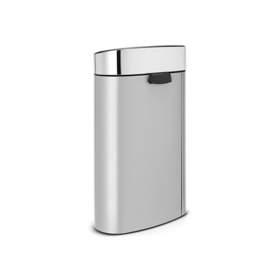 Brabantia Touch Bin New 114861 мусорный бак 40 л, серый металлик, крышка стальная полированная