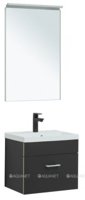 Комплект мебели для ванной Aquanet Верона 50 черный матовый раковина Нота 50 (00287634)