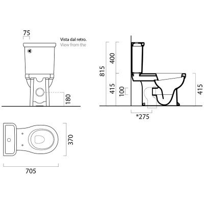 Бачок для унитаза моноблок GSI Classic 878111, белый
