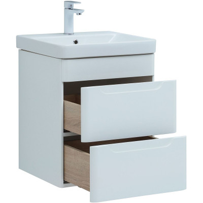 Тумба с раковиной Aquanet София 50 274195 подвесная белый глянец