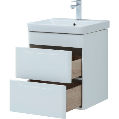 Тумба с раковиной Aquanet София 50 274195 подвесная белый глянец