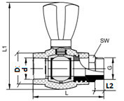 Кран шаровой для радиатора прямой VALFEX STANDARD 25 мм х3/4" белый/серый (10149025)